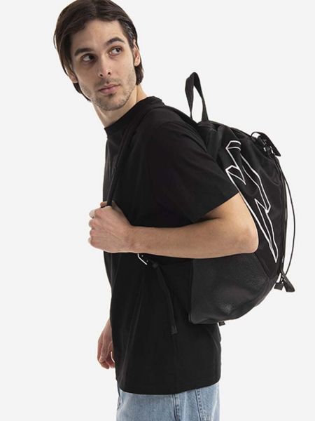 Nylonowy plecak bawełniany z nadrukiem Neil Barrett czarny