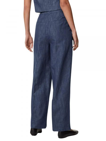 Pantaloni plissettati Marks & Spencer blu