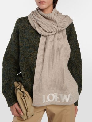 Echarpe en laine Loewe beige