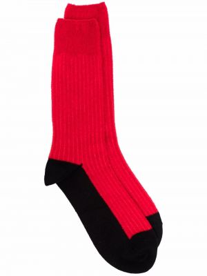 Chaussettes en tricot Yohji Yamamoto rouge