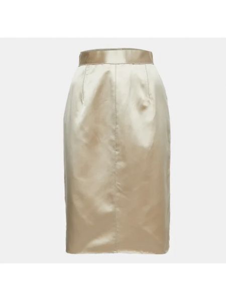 Satynowa spódnica Dolce & Gabbana Pre-owned beżowa