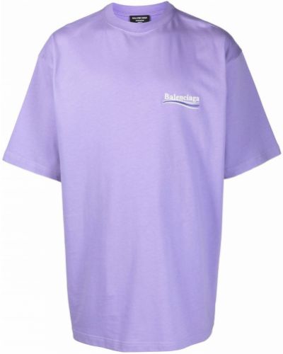 Camiseta con estampado Balenciaga violeta