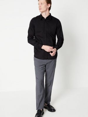 Атласная рубашка с длинным рукавом Burton черная