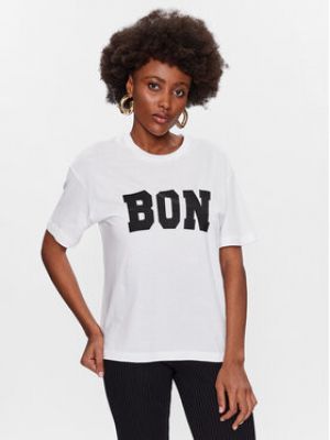 T-shirt en tricot à imprimé Gina Tricot blanc