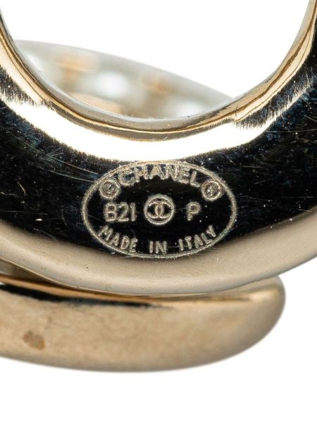 Brož s perlami Chanel Pre-owned zlatá