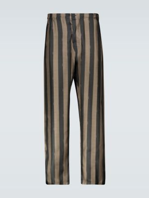 Pruhované hedvábné kalhoty Fendi
