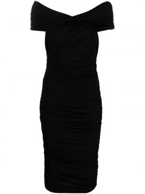 Koktejlové šaty s výstřihem do v Giorgio Armani černé