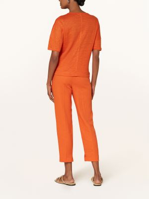 Lněné tričko Luisa Cerano oranžové