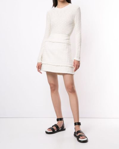Falda de tweed Proenza Schouler White Label blanco