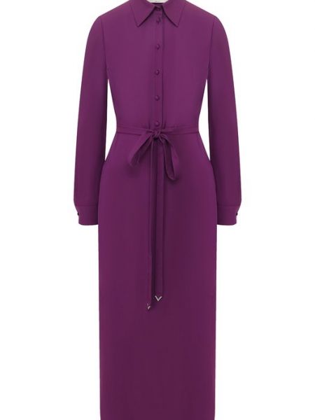 Платье из вискозы Valentino фиолетовое