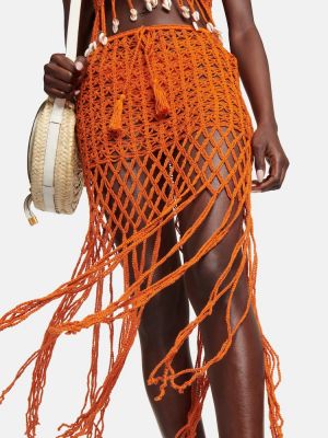 Bavlněné mini sukně Anna Kosturova oranžové