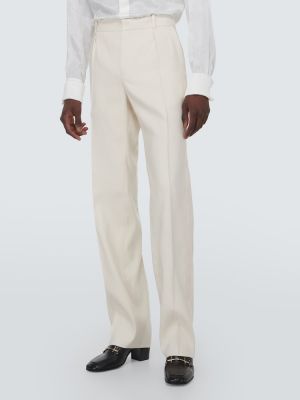 Pantalones de seda Saint Laurent blanco