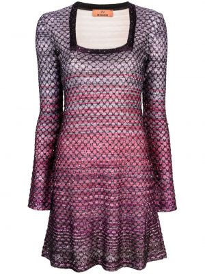 Flitrované šaty s prechodom farieb Missoni fialová