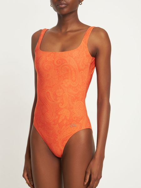 Jednodielne plavky s potlačou s paisley vzorom Etro oranžová