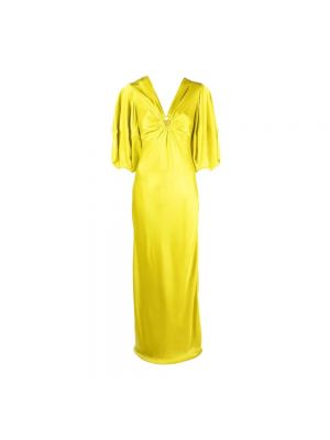 Sukienka z dekoltem w serek Stella Mccartney żółta