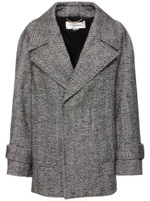 Palton de lână oversize Victoria Beckham negru