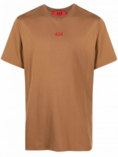 Camiseta con bordado 424 marrón