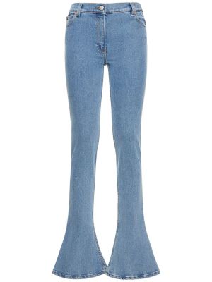 Puuvillased madala vöökohaga alt laienevad teksapüksid Magda Butrym sinine