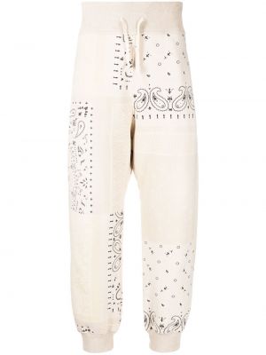 Pantaloni con stampa paisley Kapital bianco