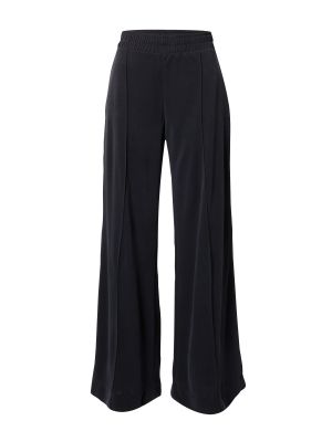 Jednofarebné nohavice s vysokým pásom s opaskom Esprit - čierna