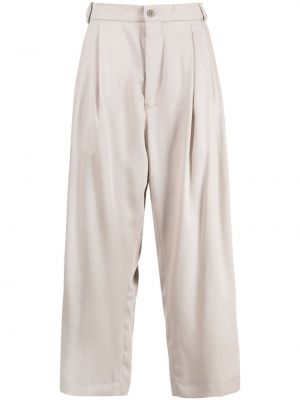 Plisované rovné kalhoty Hed Mayner šedé