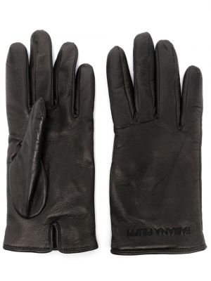 Kožené rukavice s výšivkou Fabiana Filippi černé