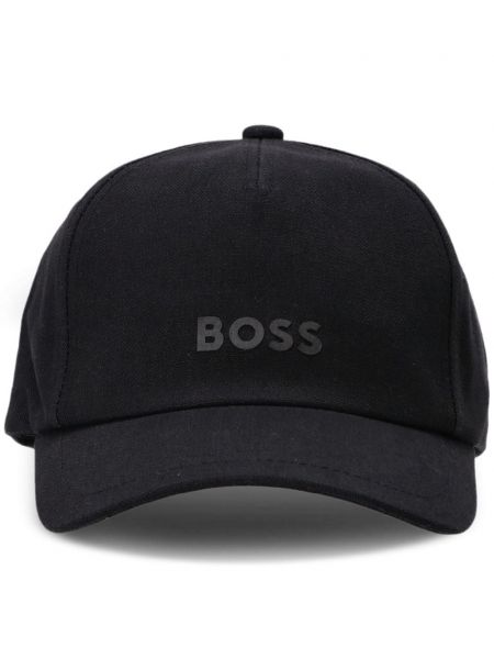 Baskılı pamuklu beyzbol şapkası Boss siyah