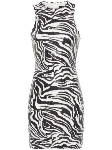 Flitrované šaty s potlačou so vzorom zebry Rotate Birger Christensen