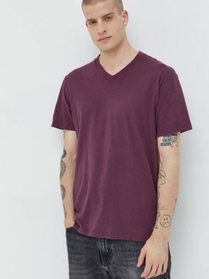 Памучна тениска с дълъг ръкав Hollister Co. виолетово