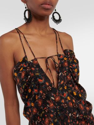 Svilena obleka s cvetličnim vzorcem Isabel Marant