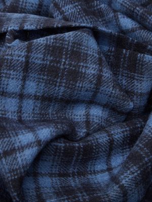 Плетений картатий вовняний шарф Gant синій