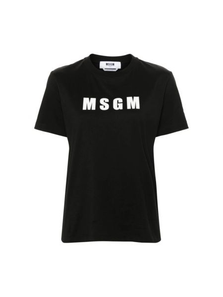 Koszulka z okrągłym dekoltem Msgm czarna