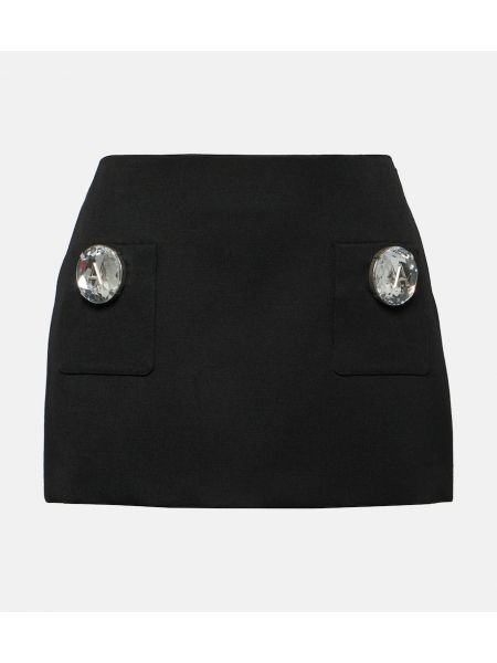 Mini falda de lana de cristal Area negro