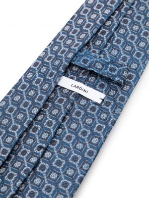 Žakardinis šilkinis kaklaraištis Lardini mėlyna