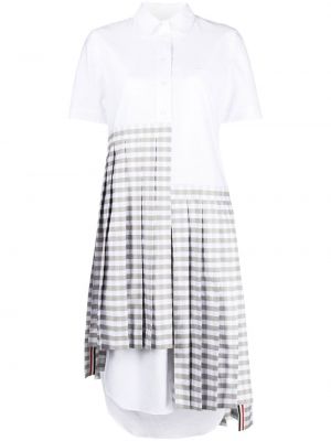 Asimetrična srajčna obleka s karirastim vzorcem Thom Browne