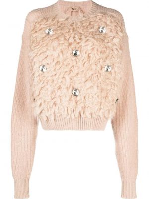 Пуловер с кристали N°21 розово