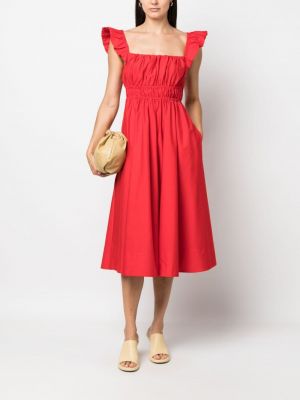 Sukienka midi bawełniana Kate Spade czerwona