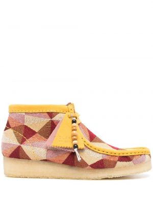 Jacquard høye flate støvler Clarks Originals gul