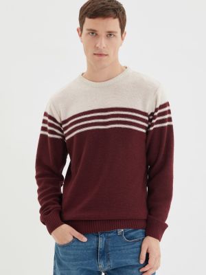 Пуловер slim Trendyol червено
