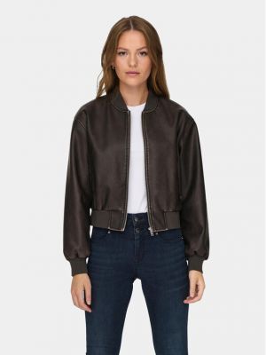 Giacca bomber di ecopelle Only marrone