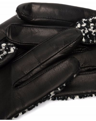 Rękawiczki tweedowe Saint Laurent czarne