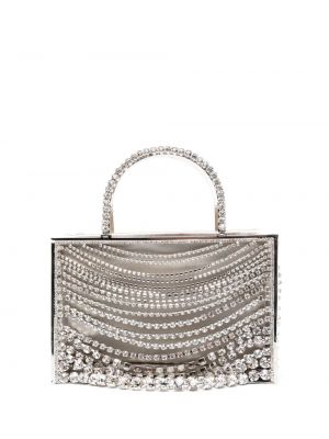Shopper handtasche mit kristallen Benedetta Bruzziches silber