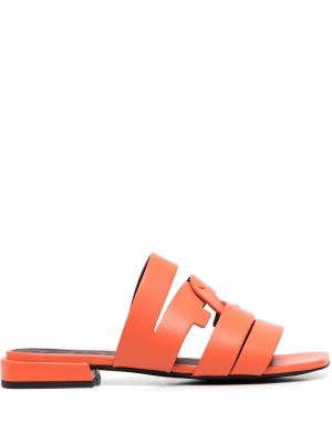 Kožené sandály Furla oranžové