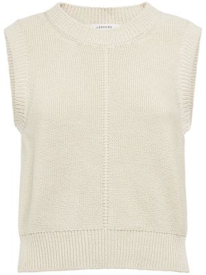 Bavlnený sveter bez rukávov Lemaire sivá