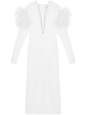 Dlouhé šaty s perím 16arlington biela
