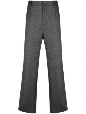 Šedé plisované rovné kalhoty Dolce & Gabbana
