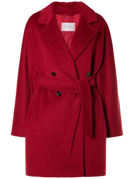 Abrigo de lana de cachemir Max Mara rojo