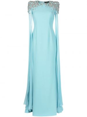 Sukienka koktajlowa z kryształkami Jenny Packham niebieska