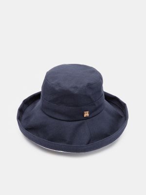Sombrero de lino de algodón con estampado Aranda azul