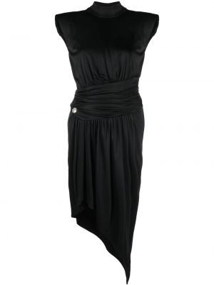 Sukienka koktajlowa asymetryczna Philipp Plein czarna